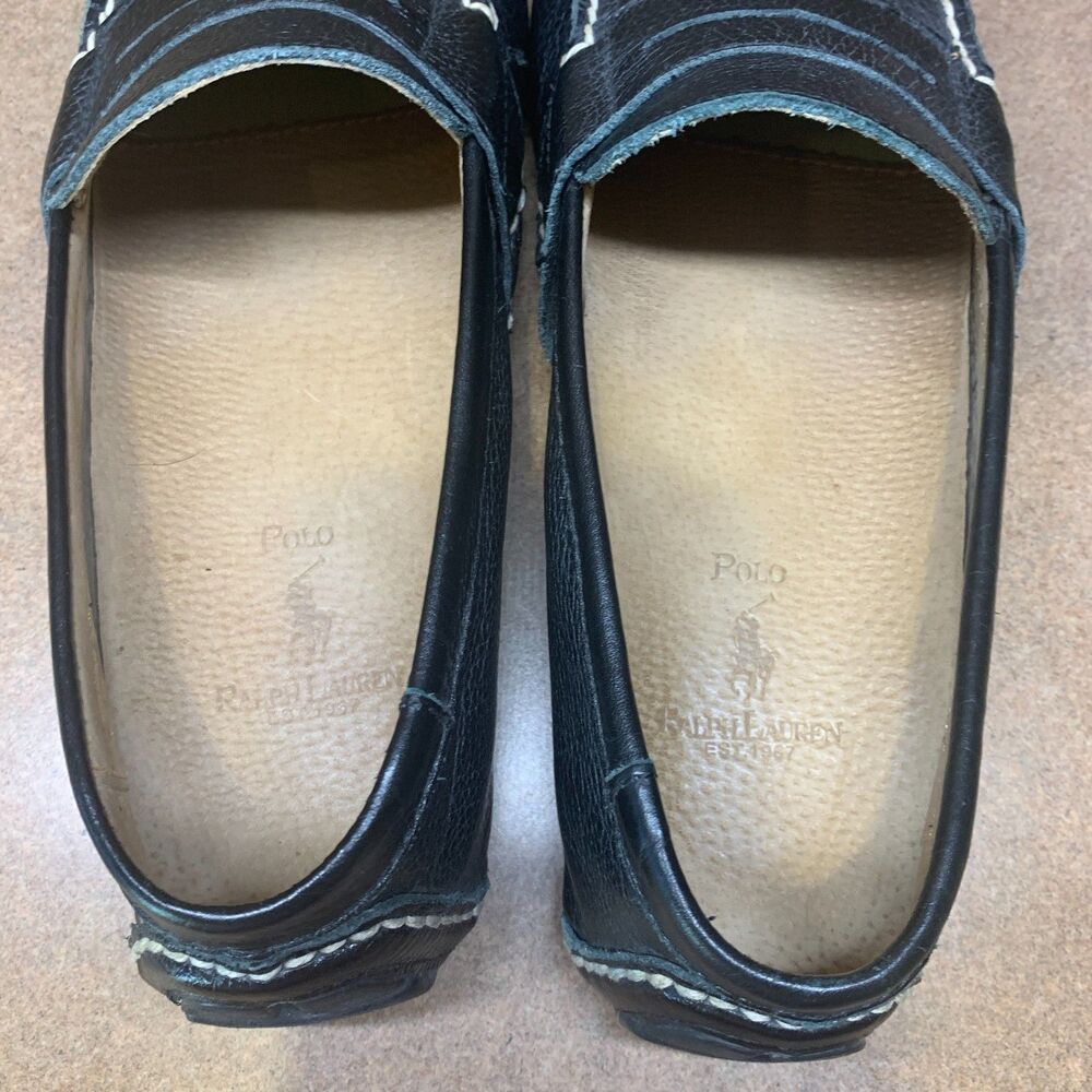 Polo Ralph Lauren Telly Sz 9D Black Leather Casual Penny Loafer Driving Shoes - Picture 11 of 16